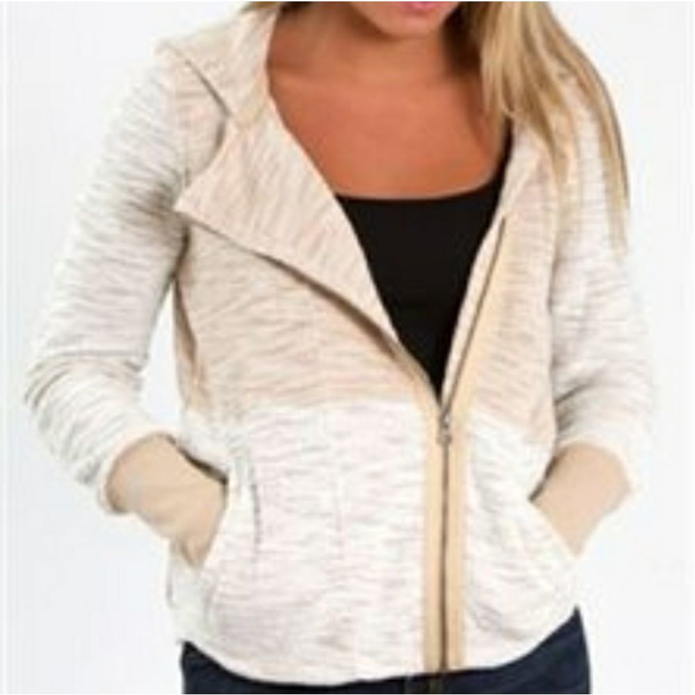 Jack. BB Dakota Hatchi‎ Hoodie Offset Zip in Tan XS